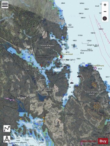 TOLSTOI AND THORNE BAYS  PRINCE OF WALES ISLAND Marine Chart - Nautical Charts App - Satellite