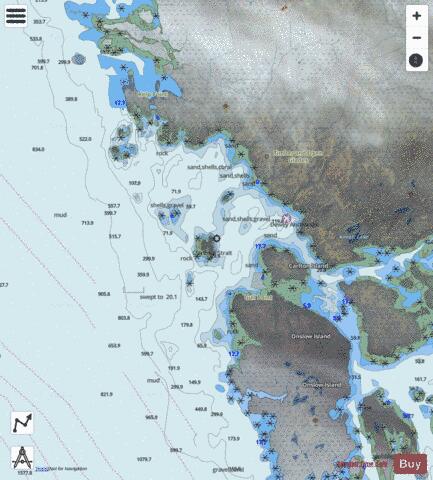 DEWEY ANCHORAGE Marine Chart - Nautical Charts App - Satellite