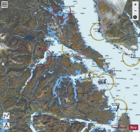 KASAAN BAY  PRINCE OF WALES ISLAND Marine Chart - Nautical Charts App - Satellite