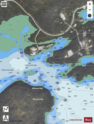 HOLLIS ANCHORAGE Marine Chart - Nautical Charts App - Satellite