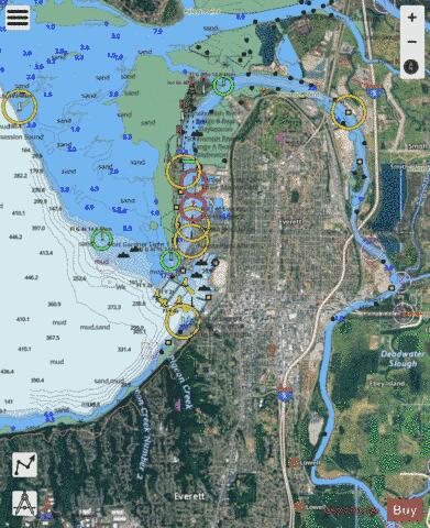 EVERETT HARBOR Marine Chart - Nautical Charts App - Satellite