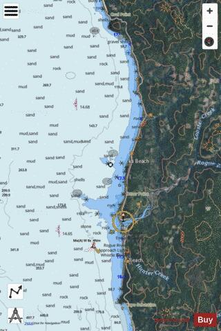 CAPE SEBASTIAN TO HUMBUG MOUNTAIN Marine Chart - Nautical Charts App - Satellite