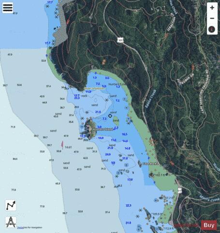 HUNTERS COVE Marine Chart - Nautical Charts App - Satellite