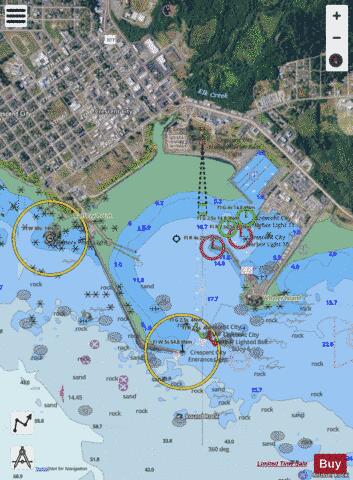 CRESCENT CITY HARBOR Marine Chart - Nautical Charts App - Satellite
