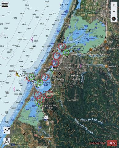 HUMBOLDT BAY Marine Chart - Nautical Charts App - Satellite