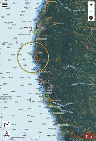 ELK TO FORT BRAGG Marine Chart - Nautical Charts App - Satellite