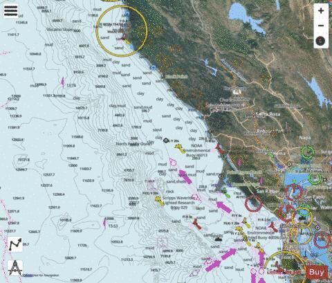 SAN FRANCISCO TO POINT ARENA Marine Chart - Nautical Charts App - Satellite