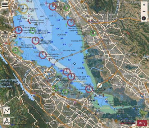 SAN FRANCISCO BAY SOUTHERN PART Marine Chart - Nautical Charts App - Satellite