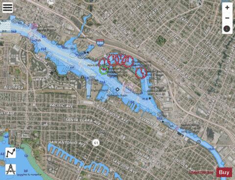 SAN FRANCISCO BAY TO ANTIOCH  OAKLAND INNER HARBOR Marine Chart - Nautical Charts App - Satellite