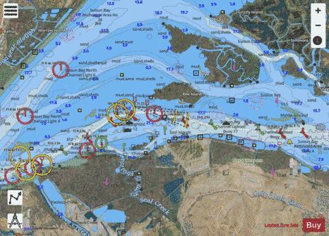 SUISUN BAY ROE ISLAND AND VICINITY Marine Chart - Nautical Charts App - Satellite