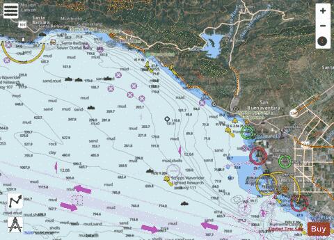 PORT HUENEME TO SANTA BARBARA Marine Chart - Nautical Charts App - Satellite