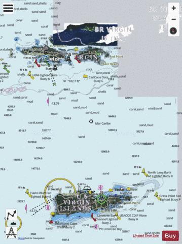 VIRGIN ISLANDS VIRGIN GORDA TO ST THOMAS AND ST CROIX Marine Chart - Nautical Charts App - Satellite