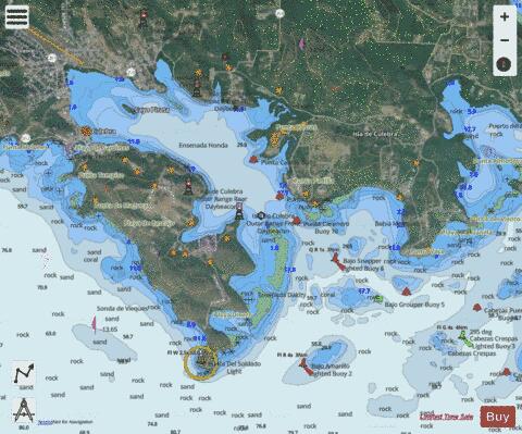 ENSENADA HONDA ISLA DE CULEBRA WEST INDIES Marine Chart - Nautical Charts App - Satellite