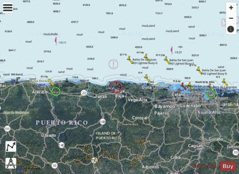 N COAST OF PUERTO RICO PTA PENON - PTA VACIA TALEGA Marine Chart - Nautical Charts App - Satellite