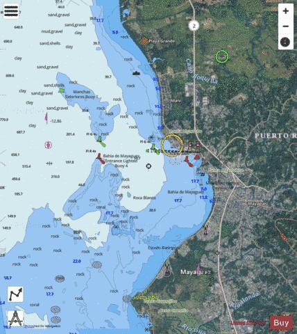 BAHIA DE MAYAGUEZ AND APPROACHES Marine Chart - Nautical Charts App - Satellite