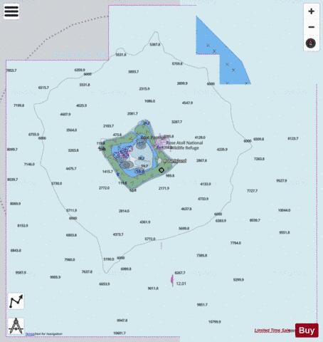 SAMOA ISLANDS  ROSE ATOLL Marine Chart - Nautical Charts App - Satellite