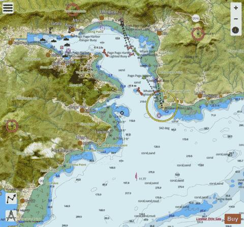 SAMOA ISLANDS  PAGO PAGO HARBOR Marine Chart - Nautical Charts App - Satellite