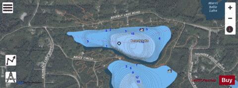Beverly Lake depth contour Map - i-Boating App - Satellite
