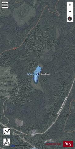 Dishno Pond depth contour Map - i-Boating App - Satellite