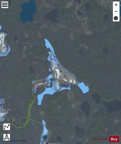 Drake Lake depth contour Map - i-Boating App - Satellite