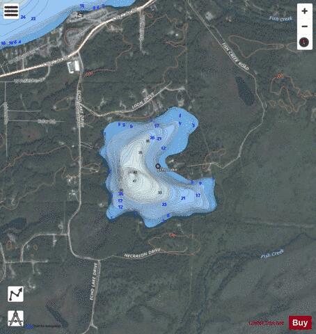 Echo Lake Oscar Boot(Big Lake Area) depth contour Map - i-Boating App - Satellite