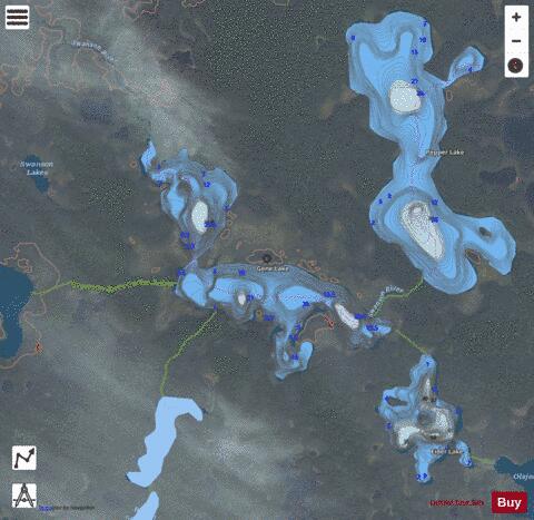 Gene Lake depth contour Map - i-Boating App - Satellite