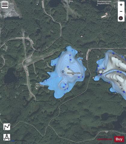 Honeybee Lake depth contour Map - i-Boating App - Satellite