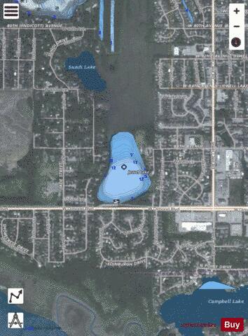 Jewel Lake  Anchorage depth contour Map - i-Boating App - Satellite
