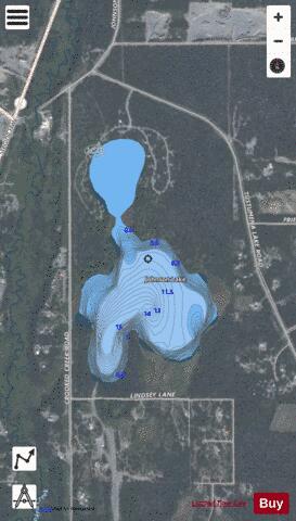 Johnson Lake  Kenai depth contour Map - i-Boating App - Satellite