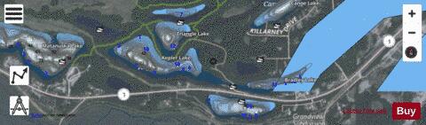 Kepler + Bradley Lakes depth contour Map - i-Boating App - Satellite