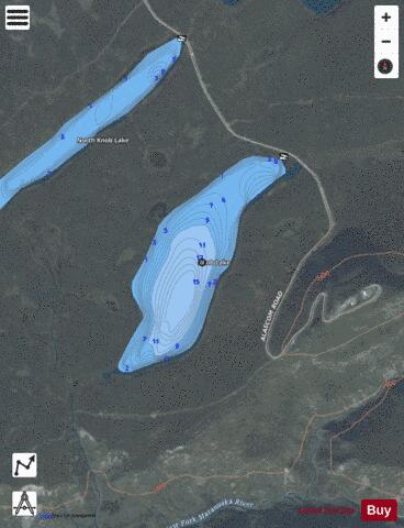 Knob Lake depth contour Map - i-Boating App - Satellite