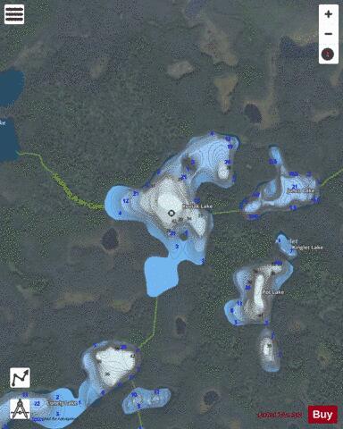 Kuviak Lake depth contour Map - i-Boating App - Satellite