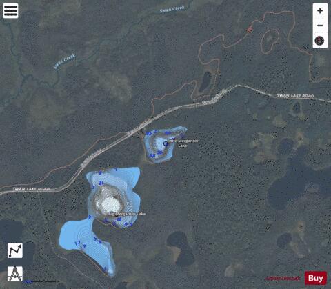 Little Merganser Lake depth contour Map - i-Boating App - Satellite