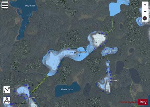 Lonely Lake depth contour Map - i-Boating App - Satellite