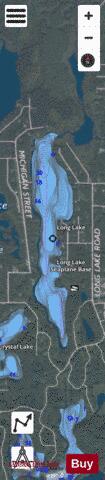 Long Lake  (Willow) depth contour Map - i-Boating App - Satellite