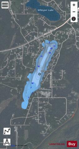 Longmere Lake depth contour Map - i-Boating App - Satellite