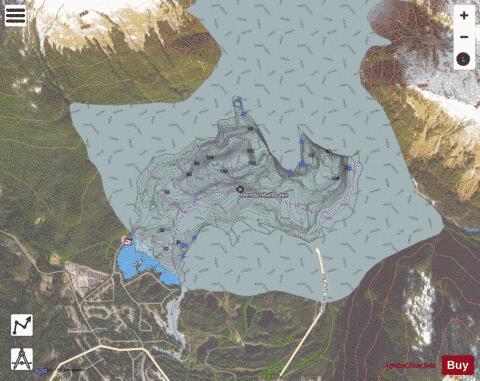Mendenhall Lake depth contour Map - i-Boating App - Satellite