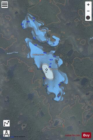 Mull Lake depth contour Map - i-Boating App - Satellite
