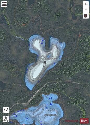 North Rolly Lake depth contour Map - i-Boating App - Satellite
