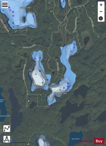 Rainbow Lake (Willow) depth contour Map - i-Boating App - Satellite