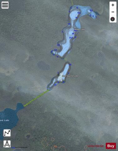 Red Squirrel Lake depth contour Map - i-Boating App - Satellite