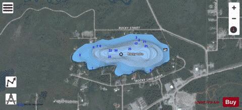 Rocky Lake depth contour Map - i-Boating App - Satellite