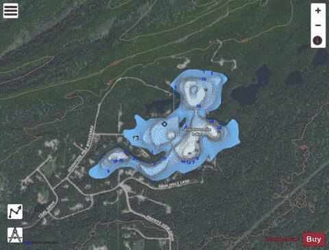 Seventeenmile Lake depth contour Map - i-Boating App - Satellite