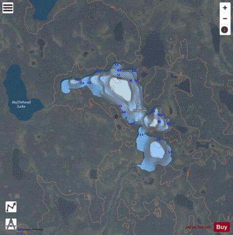 Snag Lake depth contour Map - i-Boating App - Satellite