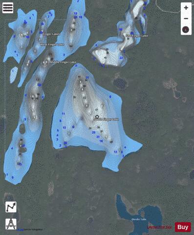 South Finger Lake depth contour Map - i-Boating App - Satellite