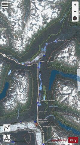Trail Lakes Lake depth contour Map - i-Boating App - Satellite