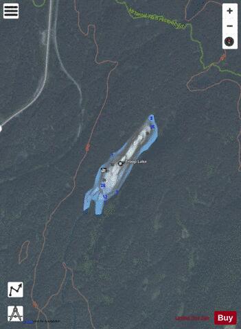 Troop Lake depth contour Map - i-Boating App - Satellite