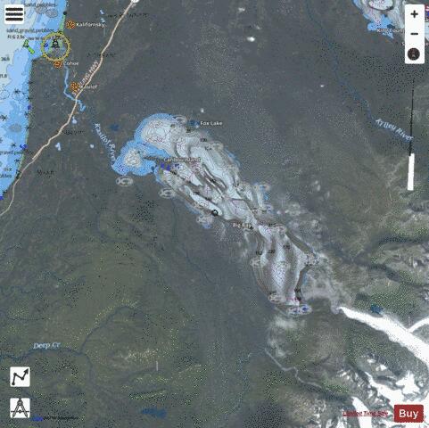 Tustumena Lake depth contour Map - i-Boating App - Satellite
