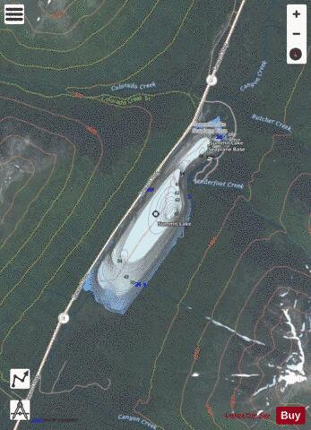 Upper Summit Lake depth contour Map - i-Boating App - Satellite