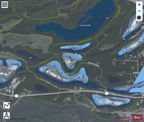 Victor Lake depth contour Map - i-Boating App - Satellite